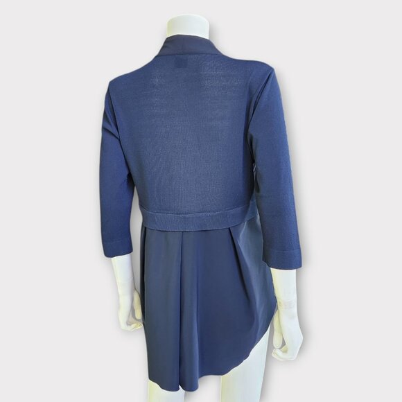 CREA Concept Wrap Cardigan EU 42 US L Navy Blue Flowy Blouse LagenLook - Picture 4 of 7